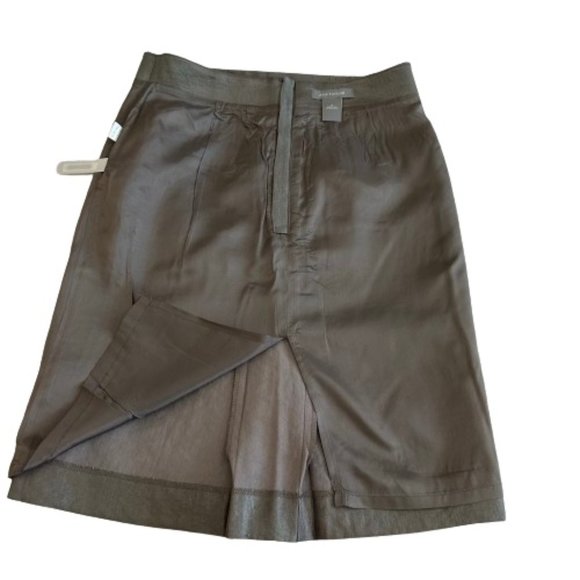 Ann Taylor Women Sz 4 Shimmery Pewter/Gray Paneled Contoured Waist Pencil Skirt - Picture 12 of 16